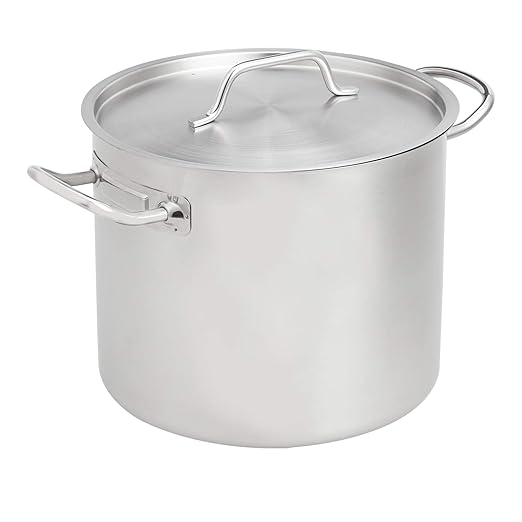 Amazon Basics 12 Quarts Stainless Steel Aluminum-Clad Stock Pot with
