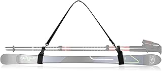 QOGIR Ski Strap and Pole Carrier: Adjustable Cushioned Shoulder Sling for Easy Transport, Ski Gear &Snowboard Carrying System