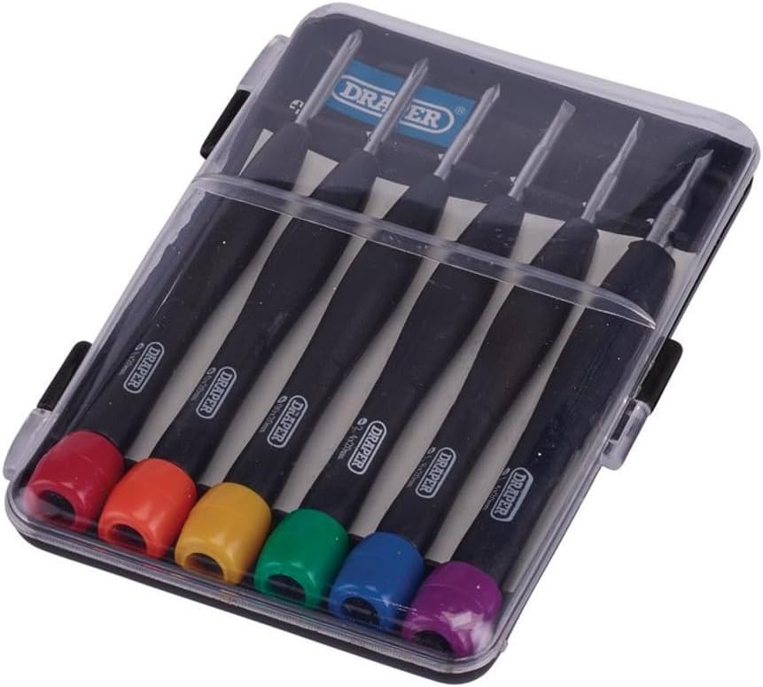 Draper 20644 Precision Screwdriver Set, 6 Pcs, Blue