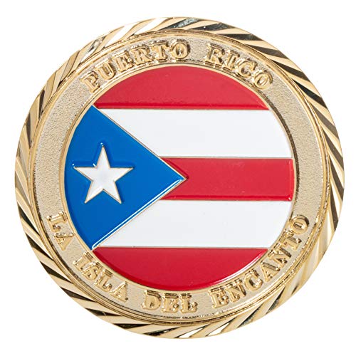 United States Puerto Rico La Isla del Encanto Commonwealth with Flag Challenge Coin