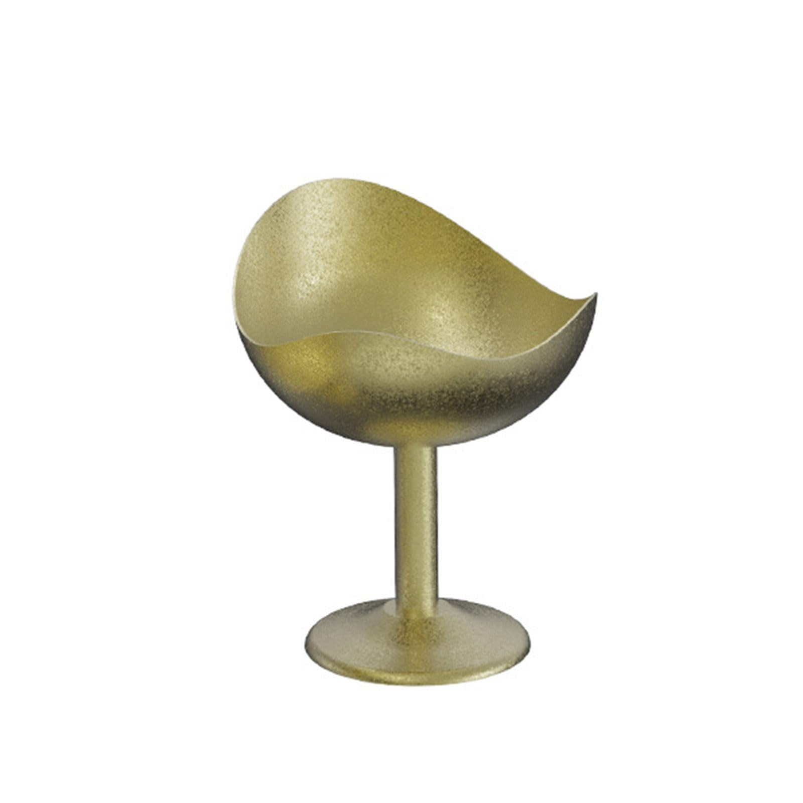 MALSSE Modern Stainless Steel Ice Cream Cup with Distressed Finish High Footed Dessert Goblet Bowl for Kitchen or Entertaining Dessert Bowl