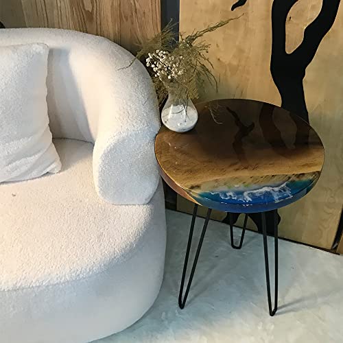 Coffee Table For Living Room, Round Table Decor, Circular Coffee Table Made Of Metal And Wood Decorative Top, Industrial And Modern Style Tea Table For Bedroom And Hallway (Wwaan15911A121) #TOP4