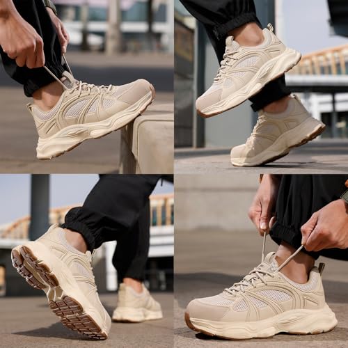 NBOFIEHY Chaussures de Sécurité Homme Femme Légère Chaussures de Travail Antidérapante Respirante Basket de Securite Embout Acier Confortable Mode, Blanc, 42 EU – vue 2