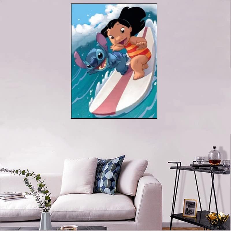 5D DIY Diamond Arts Craft Painting Kits Full Drill, Rhinestone Crystal Embroidery Cross Stitch Canvas Painting Pictures by Numbers for Kids Adults Home Wall Decor - Cartoon 40x30 cm (Cartoon F)