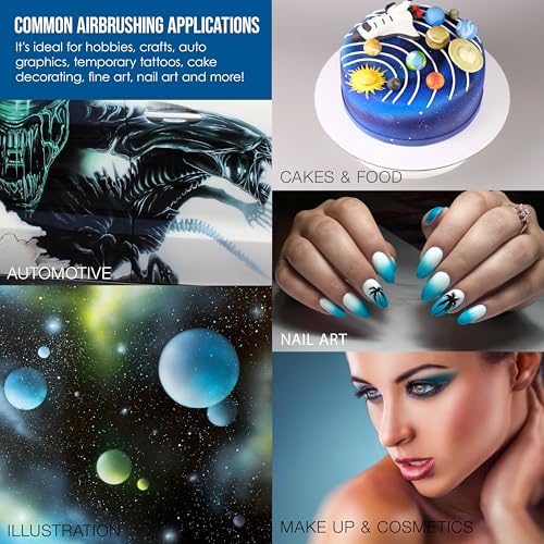 Master Airbrush G25 Multi-Purpose Dual-Action Gravity Feed Airbrush Gun Kit with 0.2mm Tip & 1/16 oz Cup for Aerografo Illustration, Nail Art, Model Painting & Cake Decorating by Master Airbrush - Image 5