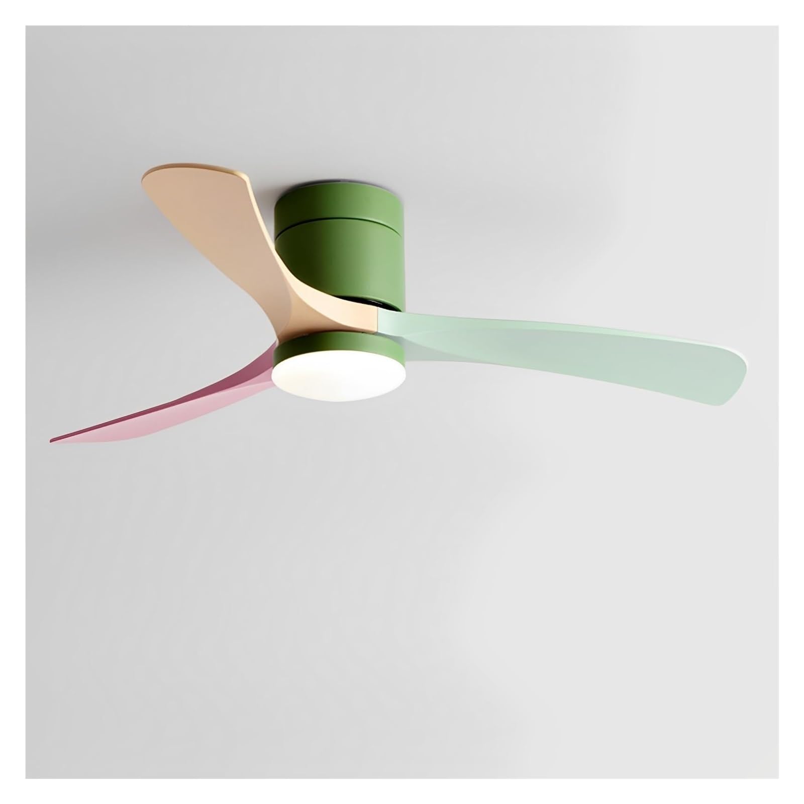 Flush Mount Smart Ceiling Fan With Remote Quiet Ceiling Fan With LED Light