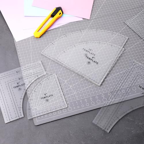 3 Set Drunkards Path Quilting Templates10 '' 8 '' 6 '' Large Quilting Rulers and Templates for Cutting Patterns with 1/4" Seam Allowance Supplies for DIY Craft(Clear) by mekueeex - Used condition - Image 5