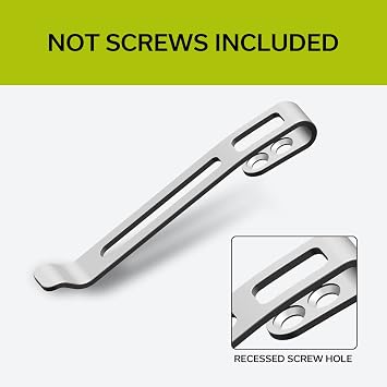 CIVIVI Deep Carry Pocket Clip for Knives,Recessed Screw Hole Design, NO Screws Included CA-05B (Plain)