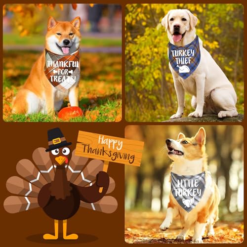 Bandanas de Acción de Gracias para perros pequeños pack de 3 pañuelos de otoño 3