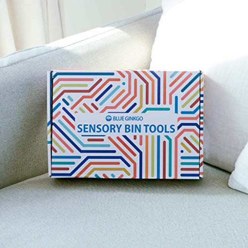 Blue Ginkgo Sensory Bin Tools – Montessori Fine Motor Skills Learning Set for Toddlers and Kids Pretend Play [9 PC] Kitchen Wooden Set with Scoops, Bamboo Tongs - Thumbnail 7