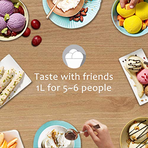 Speiseeisbereiter LJ 1000 ml Eiscreme Maschine, Gelato Sorbet Tiefkühljoghurt, Maschine Abnehmbarer Mixing Paddle… – Bild 3