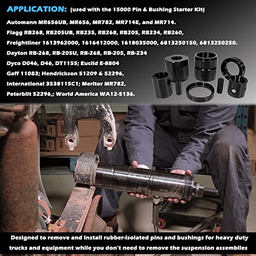 Sunluway 15030 Leaf Pin And Bushing Adapter Service Kit For Pins & Bushings Removal And Install, Used With The Pin & Bushing Starter Kit, Work For Heavy Duty Truck & Equipment #TOP2