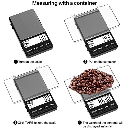 FOXNSK Kaffeewaage Mit Timer - Digitale Espresso Waage 0.1g Präzision