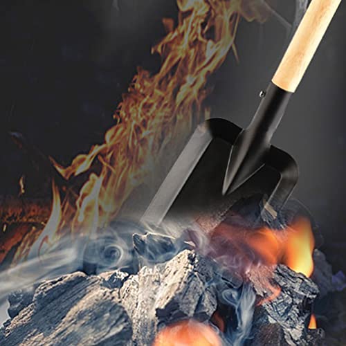Wood Handle Garden Shovel, Long Heat Resistant Coal Shovel For Bbq Fireplace Ash Sweep Gardening Cultivating Planting Supplies Hiking Hunting #TOP3