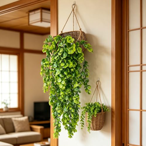 Matomtak 観葉植物 フェイク 4個セット フェイクグリーン 吊り下げ 壁掛け 藤 卓上 造花 インテリア 室内外対応 枯れない 簡単保养 造花グリーン DIY 飾り 写真撮影 ホームインテリア パーティー [2]