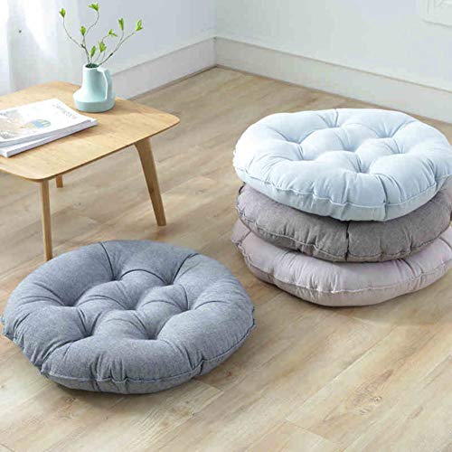 Coussin rond à bascule rose capitonné et moelleux style Tatami 55cm