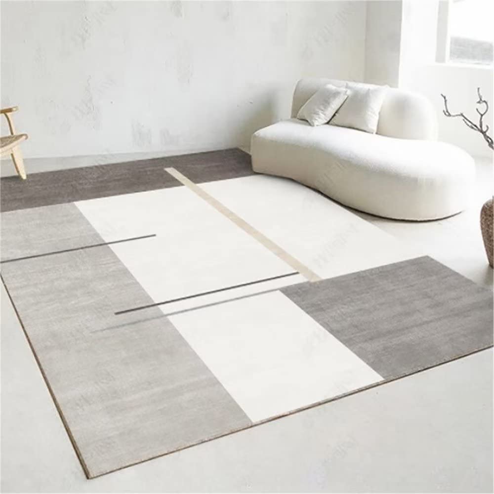 Tapis de salon et descente de lit chambre 80x160cm rectangulaire gris