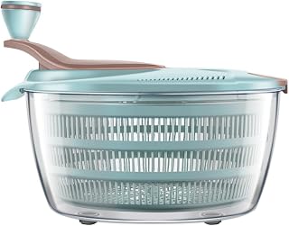 Brigii Salad Spinner SS06 4.24 Quart Lettuce Dryer with Double Drainage Holes Non-Slip Base for Greens Fruits Veggies