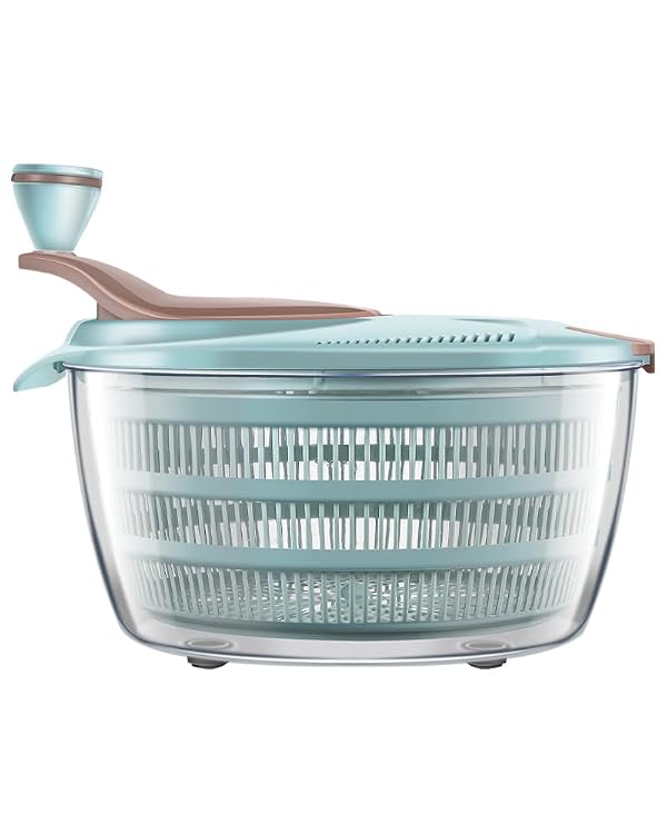 Brigii Salad Spinner, 4.24 Quart Lettuce Spinner with Double Drainage Holes, Salad Dryer for Washing, Spinning, and Draining Greens, Fruits, and Vegetables by Brigii - Used condition - US$25.73