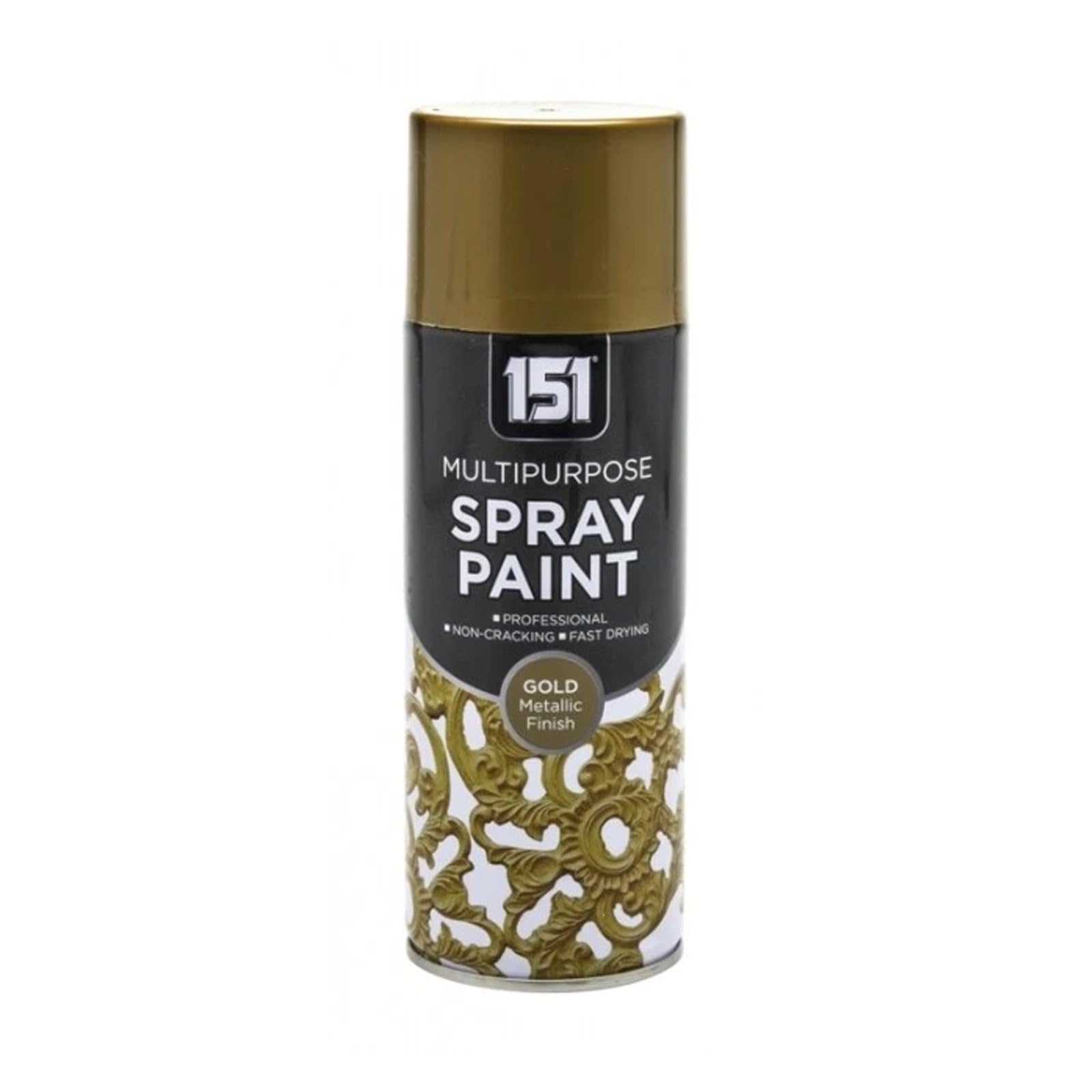 HOCHSTE 1x 151 Multipurpose Metallic Spray Paint, Quick Dry Finish Aerosol Paint for Metal, Wood & Plastic, Smooth Metallic Coating for DIY Crafts, Furniture, 400ml (1, Gold)