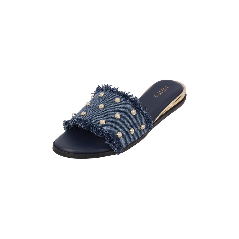Metro Women Blue Flat Fashion Slider UK/5 EU/38 (41-272) (B0D79FGB7F) Amazon Price History, Amazon Price Tracker