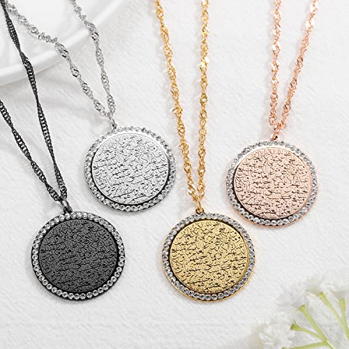 Qitian Islamic Jewelry Gifts for Women Muslim Pendant Gold Allah Arabic Necklaces Ayatul Kursi Necklace Islam Eid Ramadan Gifts for Women Men2