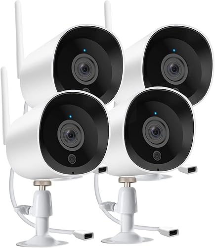 ELECCTV Cámara Alexa WiFi 2K para seguridad del hogar, cámara de seguridad para exterioresinteriores, con nube de seguridad, visión nocturna,