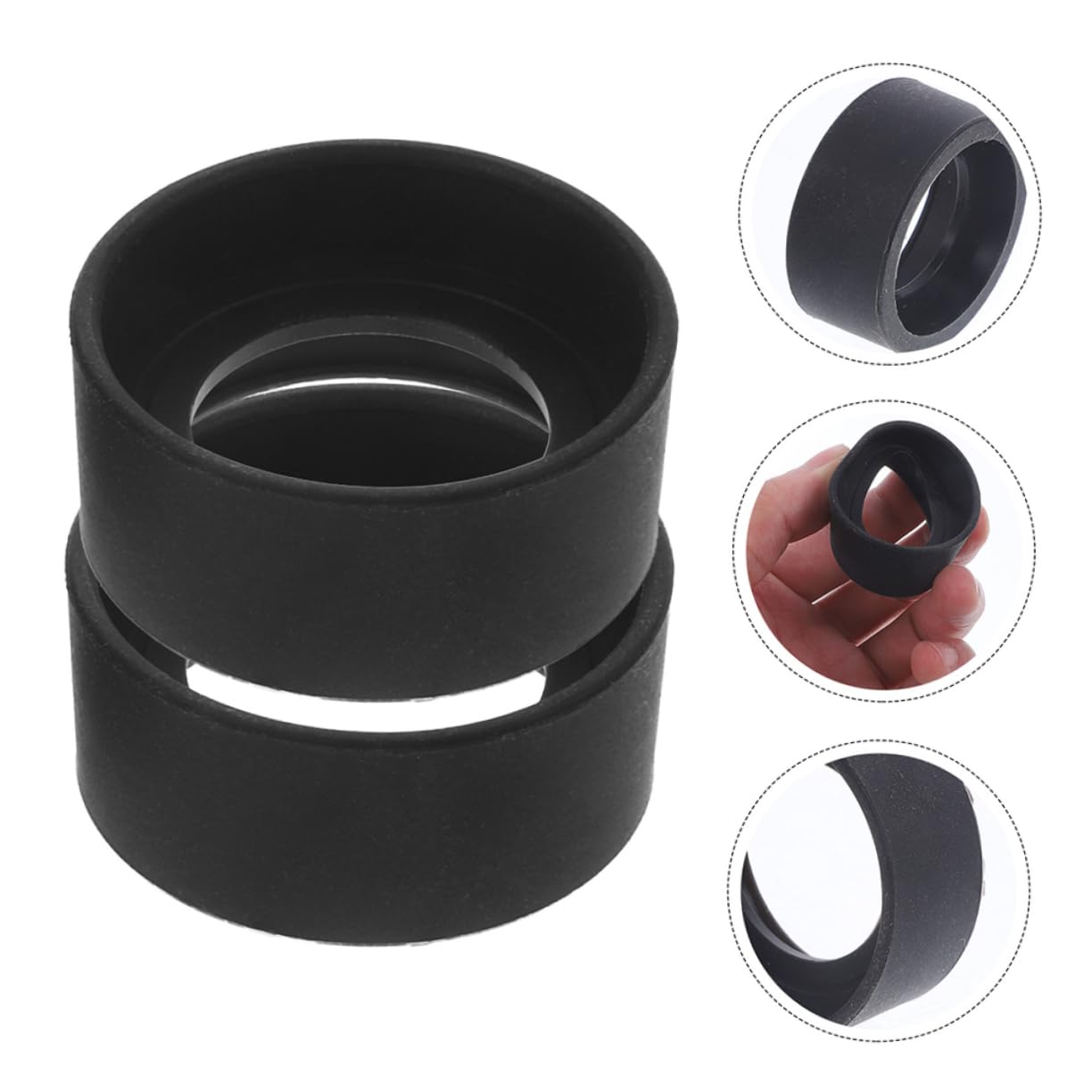 Angoily 4pcs Microscope Rubber Eyepieces Eye Guards Cups for Science Enthusiasts Lightweight Portable Rubber Eye Shields for Microscope Accessories