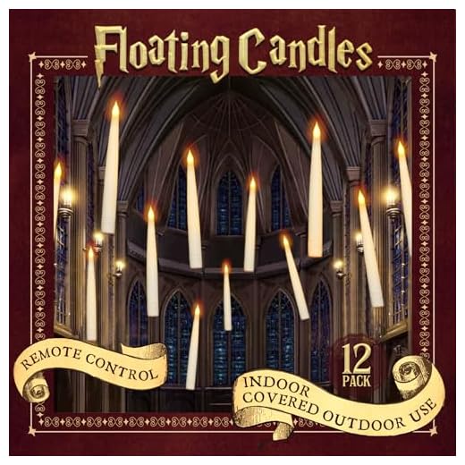 ORIENTAL CHERRY Halloween Decorations - Floating LED Candles with Remote Control -12Pcs Magic Witch Wizard Christmas Decor for Indoor Home Room Classroom Bedroom Birthday Party (with Common Remote)
