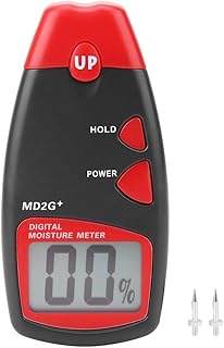 Medidor de umidade de madeira, testador digital multifuncional com manual para paredes de lenha piso de papel para papel para madeira bambu algodão