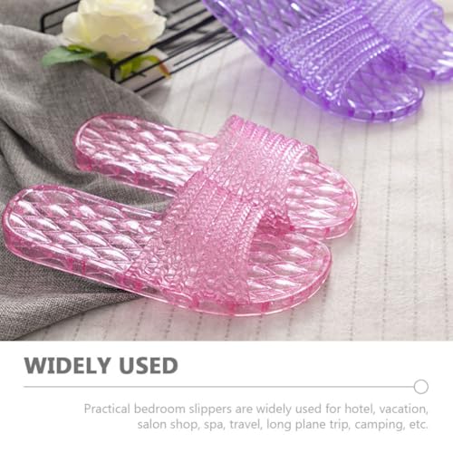 Women Jelly Shoes Plastic Slippers Glitter Clear Flats Slip On Summer Beach Slippers for Travel2
