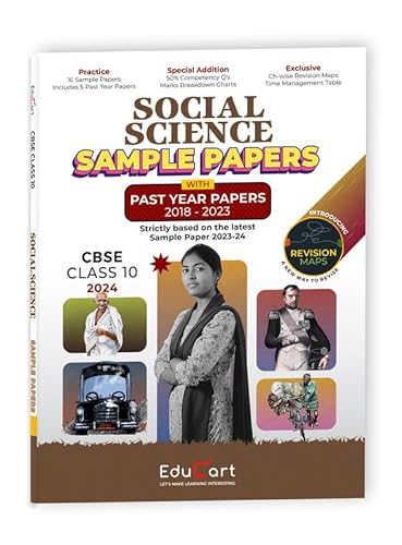 Book cover of Educart CBSE Social Science Class 10 Sample Paper 2023-24 (Introducing Revision Maps and Past Year Papers) 2024