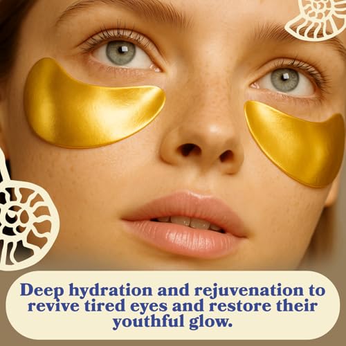 le gushe gold under eye patches for puffy eyes and dark circles 20 pairs - hydrating collagen under eye masks with snail mucin - soothing puffy eyes treatment for women amp men - bridesmaid gifts