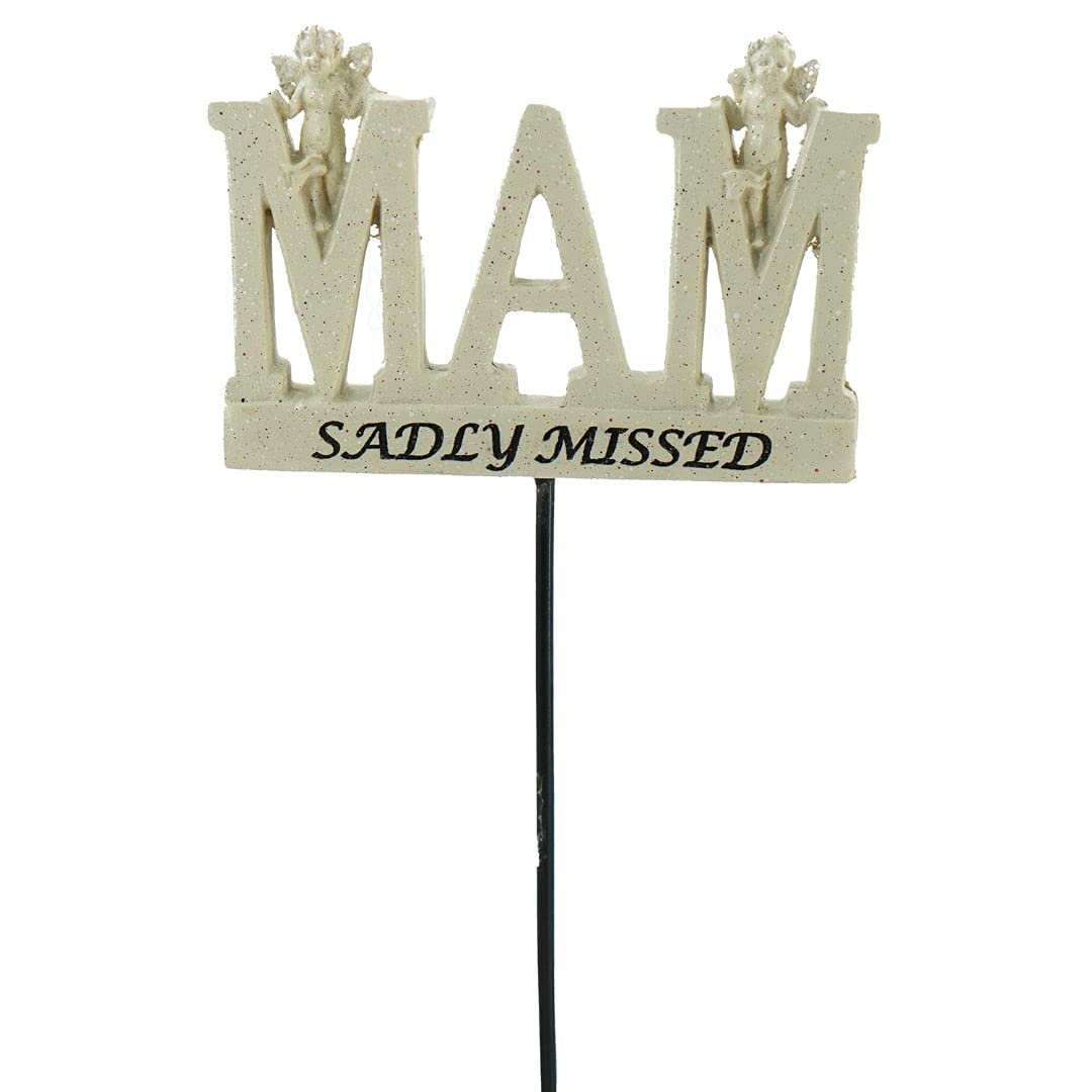 Sadly Missed Mam Angel Memorial Tribute Stick Graveside Plaque