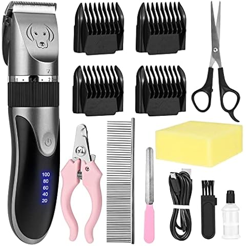 SIMDAO Cordless Dog Grooming Kit with LED Display Cover
