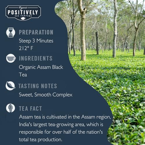 Image of Organic Positively Tea Company, Assam Black Tea Bags, 20 Count