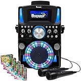 Groovebox Bluetooth CDG Karaoke Machine. Built in Screen & Disco Lights. Includes 1000 Songs & 2 Microphones