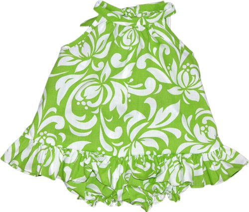 RJC Baby Girls Bold Frolic Spree Halter 2pc Set White on Green 3T