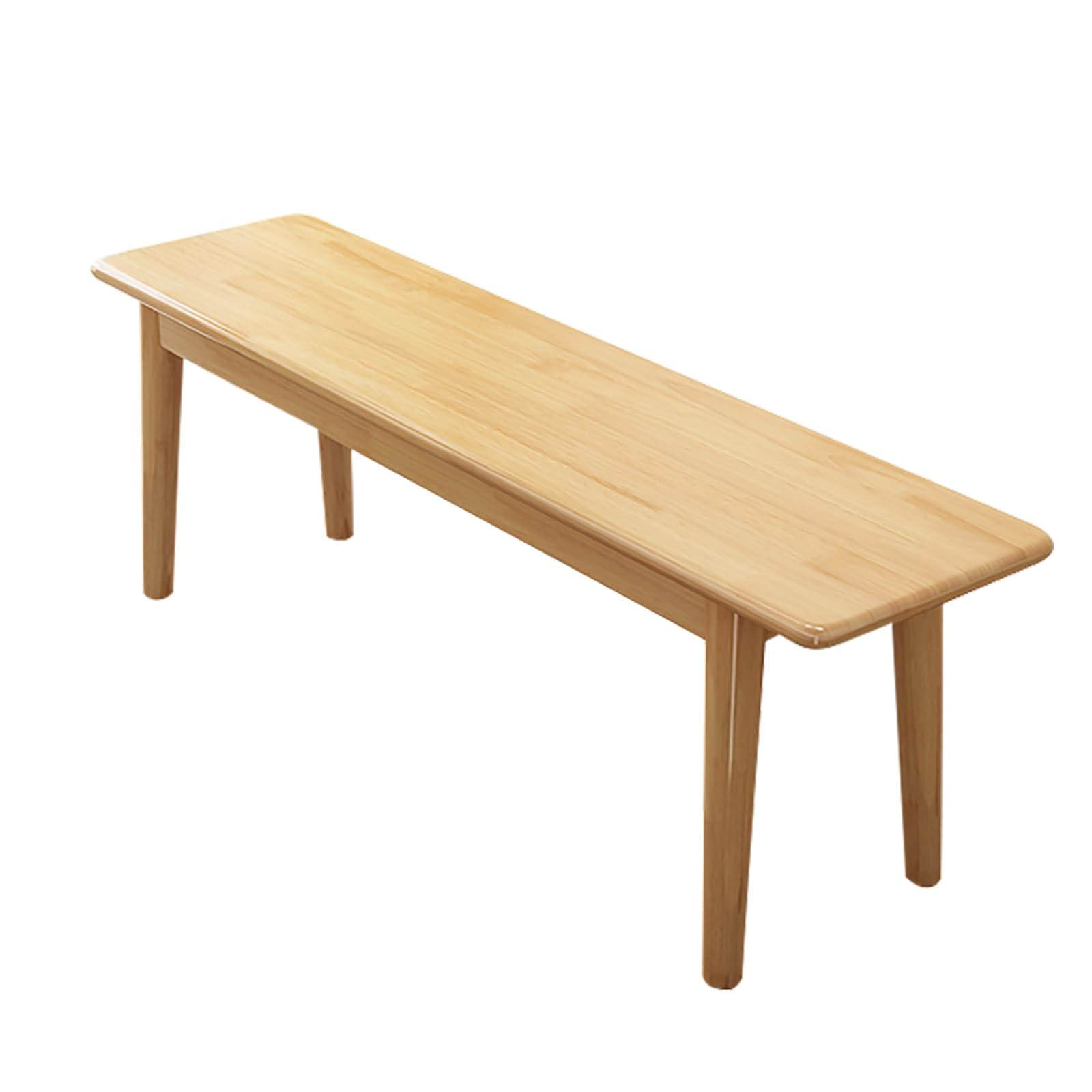 Plank+Beam Mid Century Modern Dining Bench, Solid Wood Entryway Bench with Solid Wood Leg, Long Ottoman Bench for Front Entryway Living Room Dining Room Kitchen(Wood Color,100 * 30cm/39 * 12in)