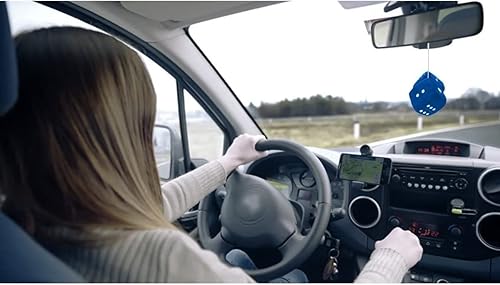 Miniatura 5 de Zone Tech Dados Colgantes Cuadrados de 3 Pulgadas Azules - Dados Colgantes Decorativos Suaves y Mullidos para Espejo de Vehículo con Puntos Blancos