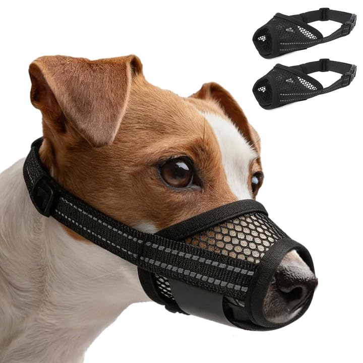 SeranPup 2 Pack Air Mesh Drinkable Dog Muzzle