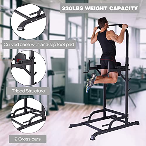 K Kingkang Power Tower With Cushion Adjustable Height Multi-Function Home Strength Training Fitness Workout Station, T056 #TOP4