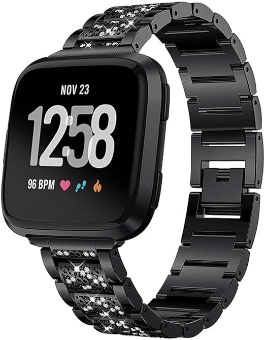 Bracelet Fitbit Versa 4 métal acier rechange compatible Fitbit Sense 2 femme ajustable