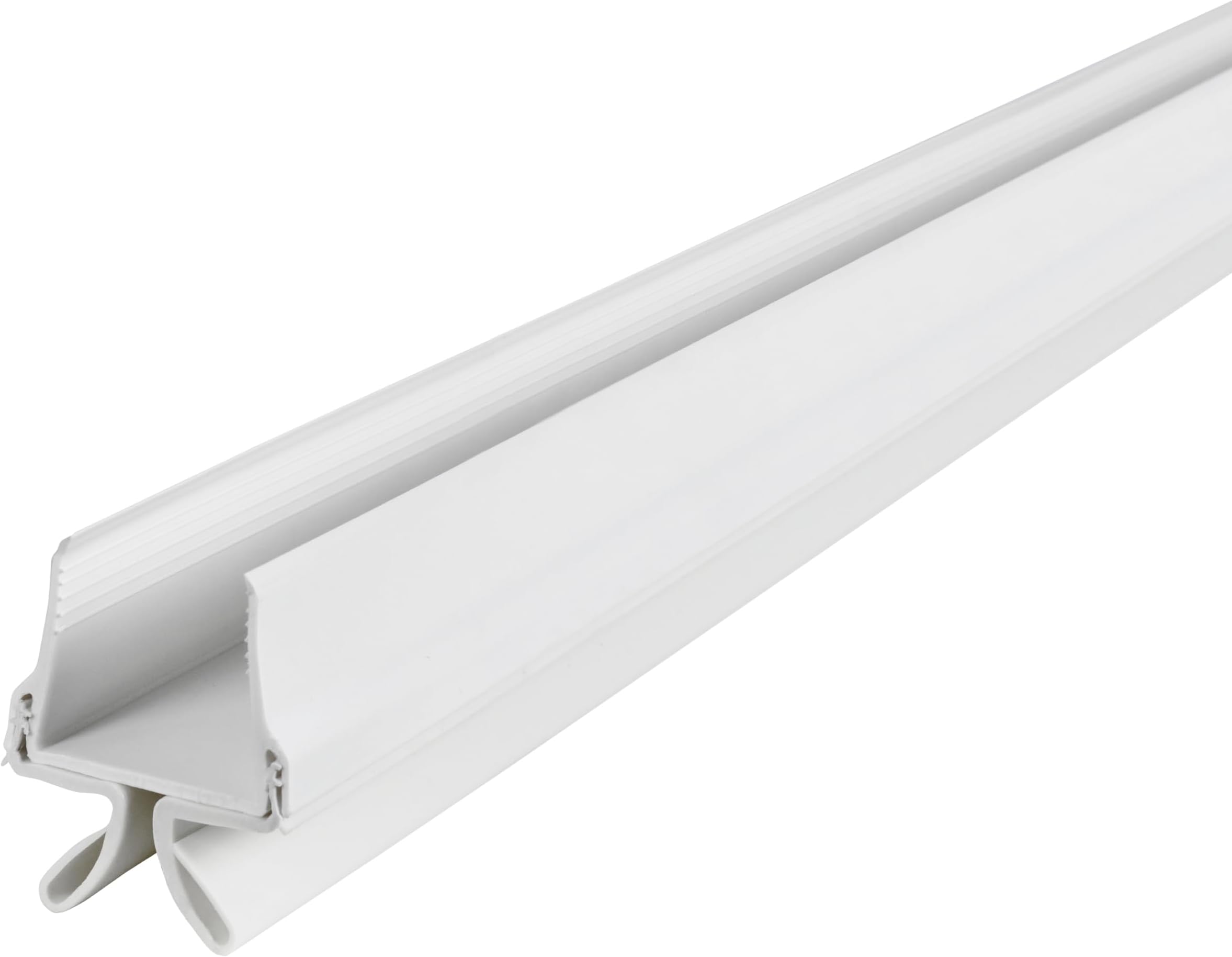 M-D Building Products Vinyl Cinch U-Shape Door Bottom Seal, Slide-On Weatherstripping Draft Stopper, Easy to Install, Fits 32” x 1-3/8” Doors, Fills 1/2”- 1-1/2” Gaps, 43398, White