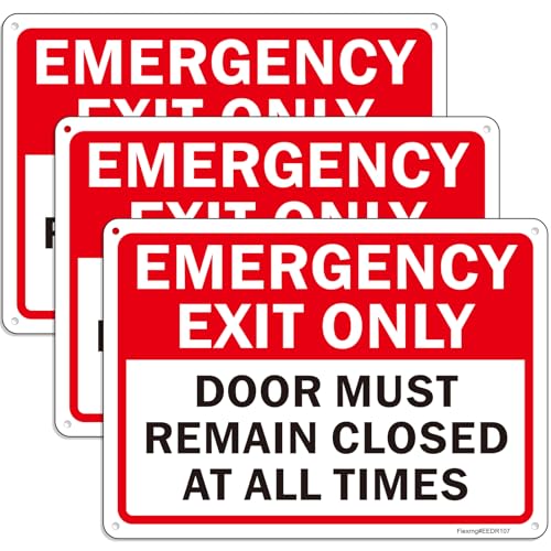 Panneau sortie d'urgence aluminium anti-rouille pour issue secours visible