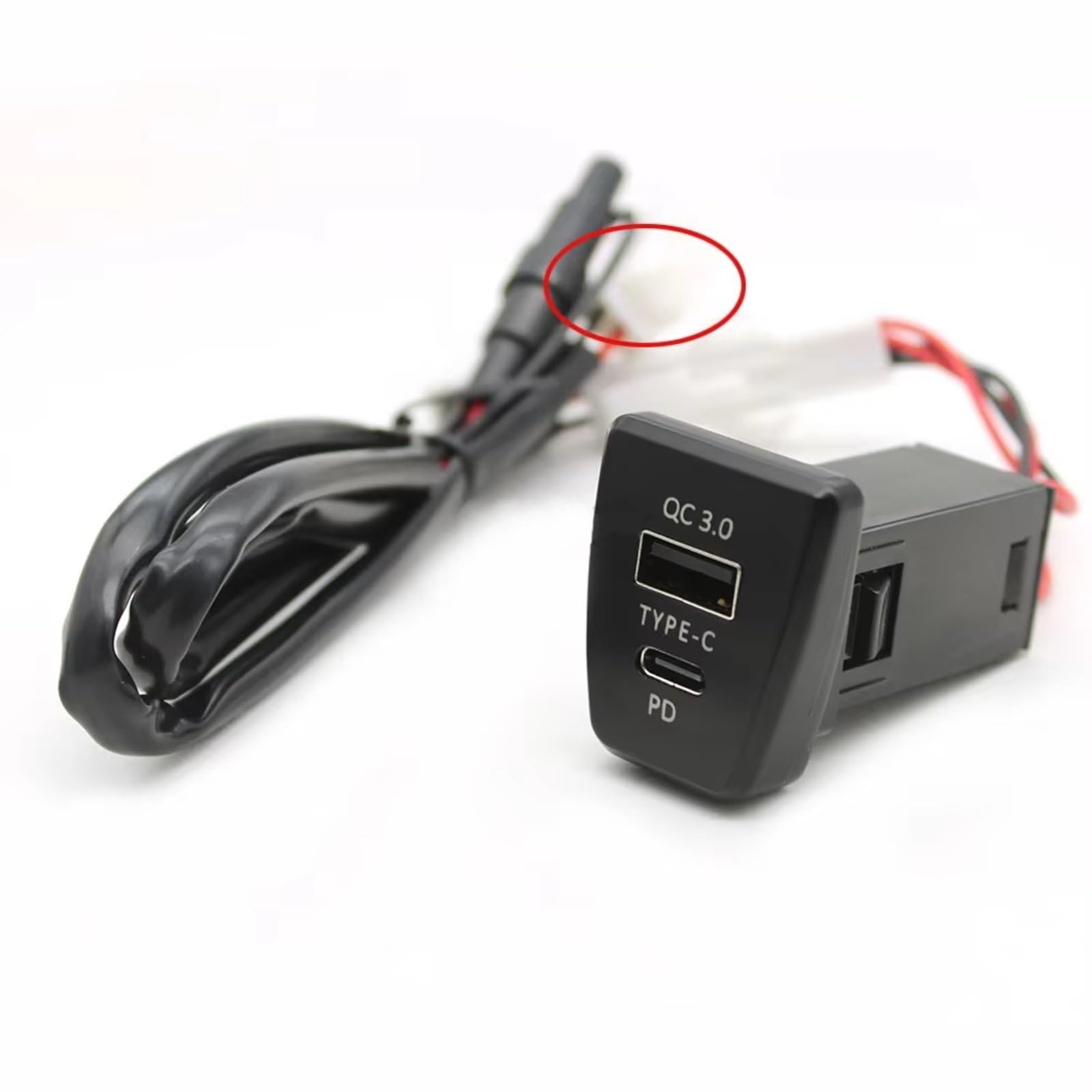 Consola USB Socket AUX Compatible Con Toyota Para Rav4 2020-2023 PD Para Coche Para Cargador QC3.0 Adaptador Interfaz Carga De Enchufe 12 V/24 V Puerto USB AUX Jack