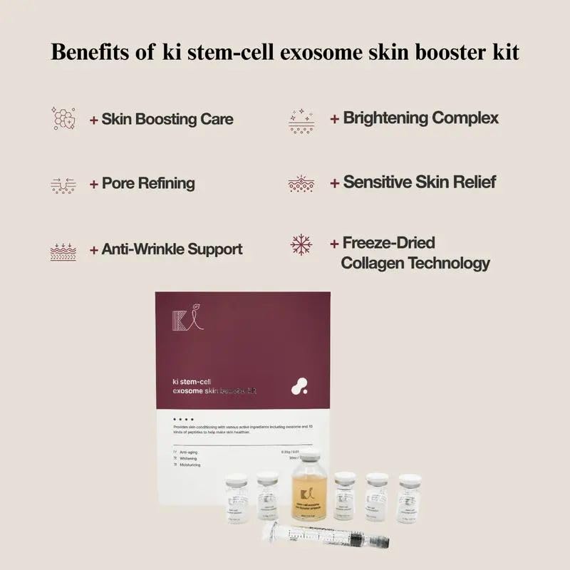 KI Exosome Booster Kit & 5Pcs Akatsuki Soothing Mask Stem-Cell Exosome Skin Booster Kit Booster Ampoule| Exosome, PDRN, Peptide, Collagen | Rejuvenation, Hydration, Anti-Aging | Korean Skincare 30ml image 2