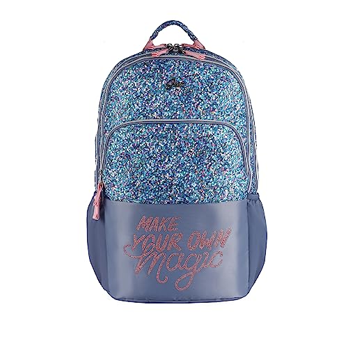 Gear Glitter 35 L Water Resistant School Bag/Casual Backpack/Daypack/Travel Backpack/Kids Bag/College Bag for Girls/Women (Blue)