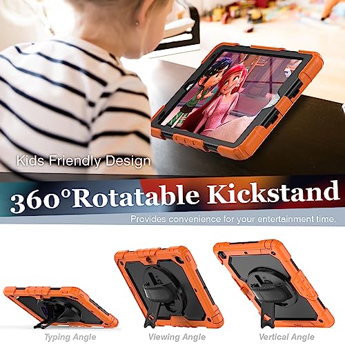 SIBEITU Case Compatible with iPad 9th/8th/7th Generation with Screen Protector Pen Holder, iPad Case 10.2 Inch, Heavy Duty Protection Cover W/Stand Hand Shoulder Strap for iPad A2602 A2197