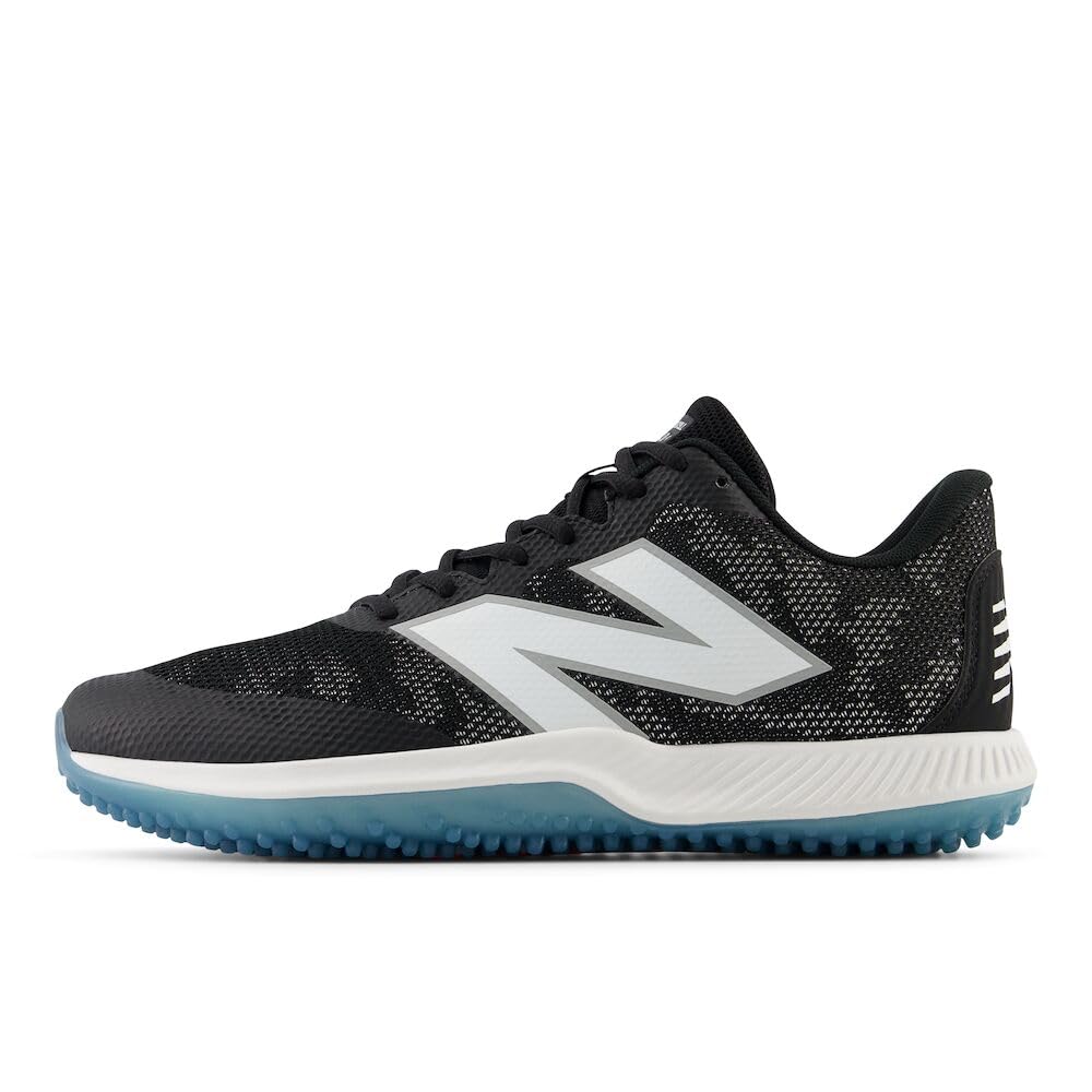 New Balance Unisex FuelCell 4040v7 Turf-Trainer Baseball Shoe, Black/Optic White, 11 US Men